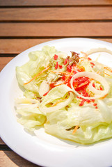 Plate of salad with vegetables