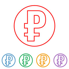 Obraz premium ruble currency symbol, thin lines icon