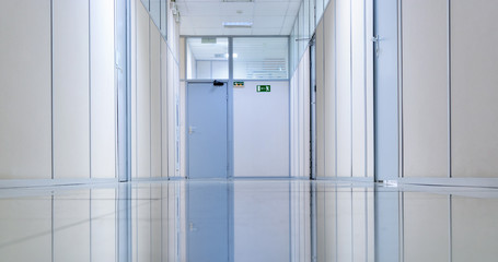 Empty office corridor