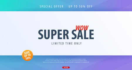 Sale banner or Flyer design with gifts. Discount background for the online store, shop, promotional leaflet, poster, banner. Vector illustration.