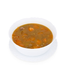 Chinese food. Tomato soup, clipping path.