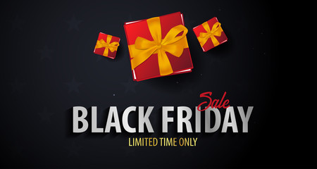 Black Friday Sale poster or Flyer. Discount background for the online store, shop, promotional leaflet, poster, banner. Vector illustration.