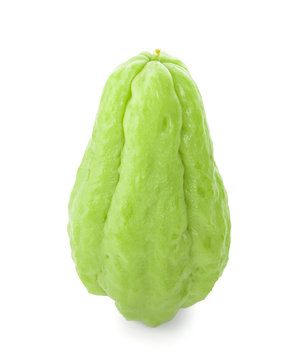 Chayote on white background
