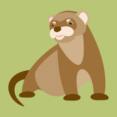 ferret vector illustration flat style profile side