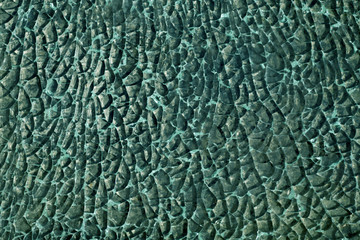 Damaged glass pattern in cyan tone
