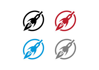Fototapeta premium Circle Bottle Rocket Logo Design