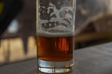 Glass of beer half full or half empty 