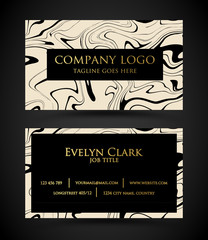 Beautiful marble business card template vector