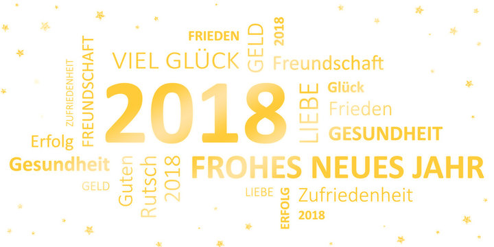 Glückwunschkarte Silvester 2018 - Guten Rutsch und ein frohes neues Jahr