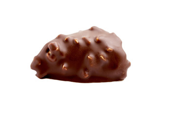chocolate candy on white background. Delicious chocolate pralines