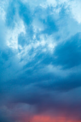 clouds in the sky at sunset as background