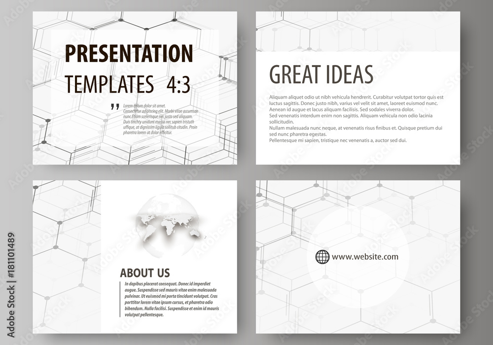 Poster set of business templates for presentation slides. abstract vector layouts in flat design. chemistry