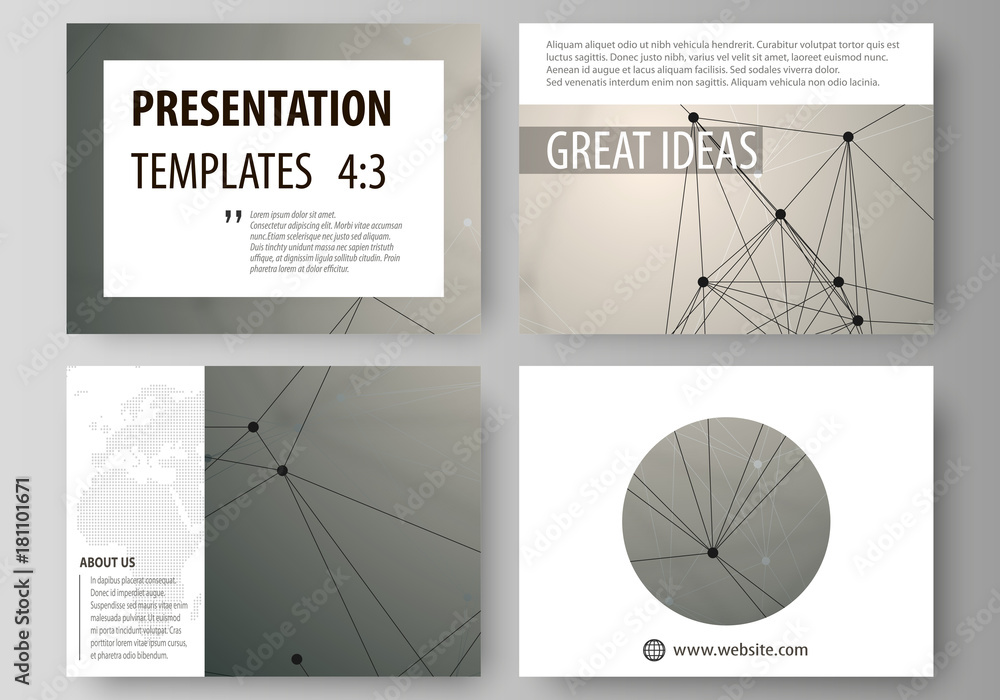 Poster set of business templates for presentation slides. easy editable abstract vector layouts in flat des