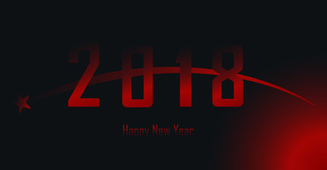 2018 Happy New Year, red text illustration vector