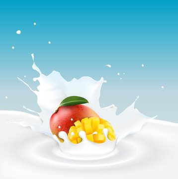 Milk splash with mango