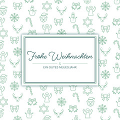 Frohe Weihnachten - Hintergrund mit Icons (Grün)