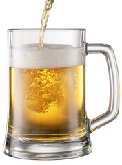 Beer pouring into the mug.