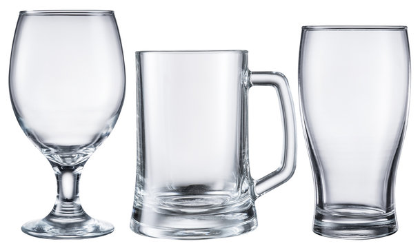 Different beer glasses.