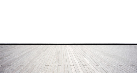 empty brick floor on white