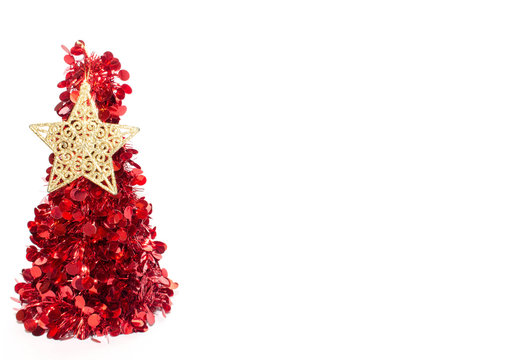 Red Christmas Tree with Gold Star