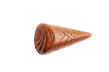 chocolate candy on white background. Delicious chocolate pralines