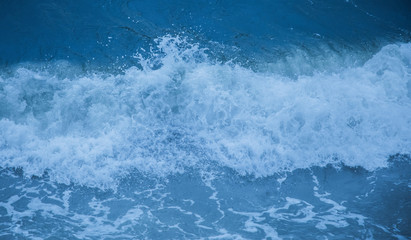 Fototapeta na wymiar Blue Sea Splash Breaking Wave Abstract