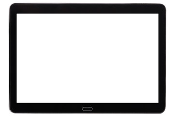 Modern black tablet pc isolated on white with clipping path