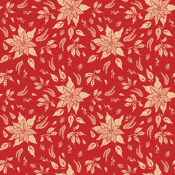 Floral Red Holiday Pattern