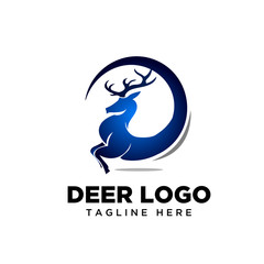 Globe run deer logo