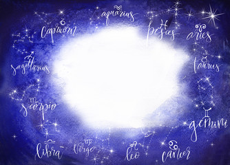 background with constellations zodiacs