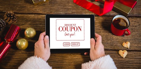 Composite image of sale advertisement