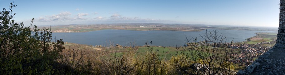 panorama of artificial lake Nové Mlýny in South Moravia in the Czech Republic