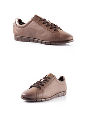 Group of shoes on isolated background, comfortable footwear.