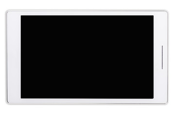 White tablet computer isolated on over white background