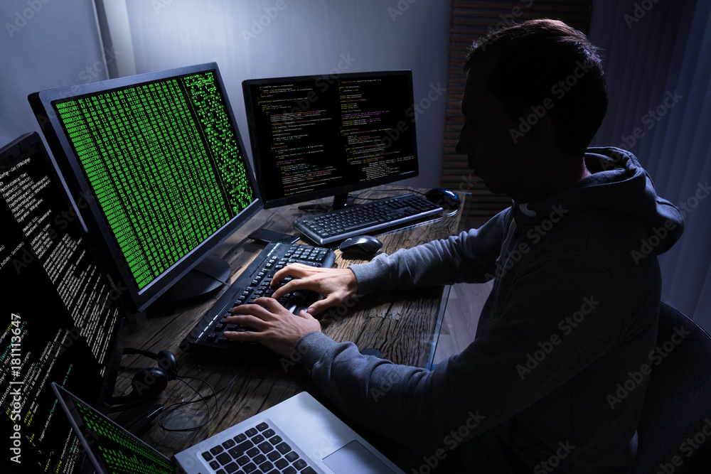 Poster Hacker Stealing Information From Multiple Computers