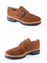 Group of shoes on isolated background, comfortable footwear.