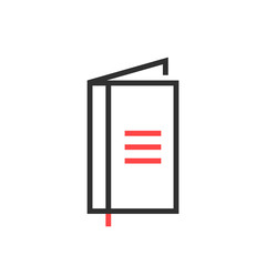 thin line black simple notebook icon