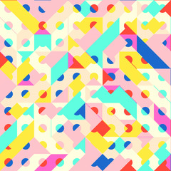 Fun Fashion Geometric Pop Art 1980 Style Pattern