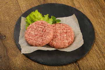 Raw burger cutlet