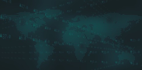 World map with stocks figures