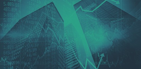 Digital composite of modern buildings 