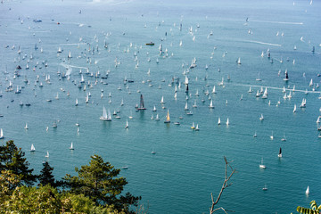 October, 08 2017, sailing boat race Barcolana, Trieste. Moments of the race.