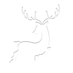 reindeer in paper art origami on isolated white vector