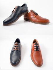 Group of shoes on isolated background, comfortable footwear.