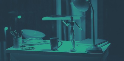 Office supplies on desk