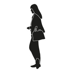 vector, isolated volume silhouette girl
