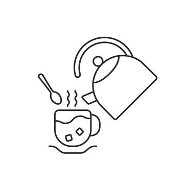 recommend clip art: thin line cup and teapot