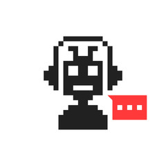 Obraz premium pixelart chatbot like hotline service