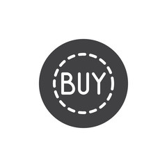 Buy badge icon vector, filled flat sign, solid pictogram isolated on white. Label sticker symbol, logo illustration.