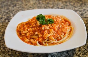 ミートソースパスタ